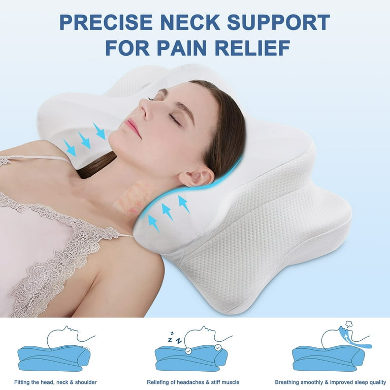 REOKA Cervical Pillow for Neck Pain Relief (Firm) Memory Foam Pillows for  Neck