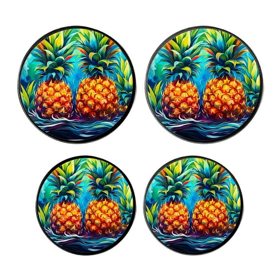 Stove Burner Covers 4 Pcs for Home Decor Cooktop Decorative ,Palm leaves and pineapple Cute Art, Round Electric Stove Burner Covers 8Inch And 10Inch