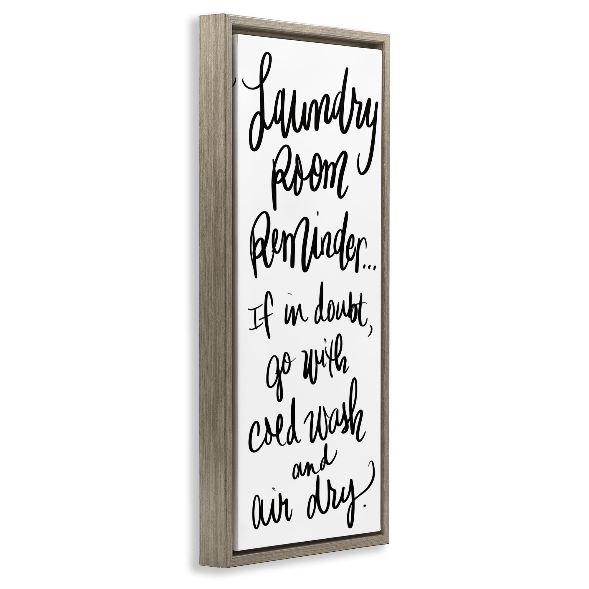 Stupell Industries If In Doubt Laundry Tip Brown Framed Floater Canvas Wall Art, design by SD Graphics Studio