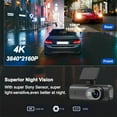 thumbnail image 2 of braveheart Dash Cam Front Rear Dash Camera 4K/1080P Dash Cam 4K Dash Cam Recorder Compact 32G Card, 2 of 6