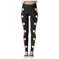 thumbnail image 4 of Fiaer Thanksgiving Womens Leggings Funny Graphic Plus Size Yoga Pants Tummy Control High Waisted Comfy Holiday Workout Trousers Black M, 4 of 5