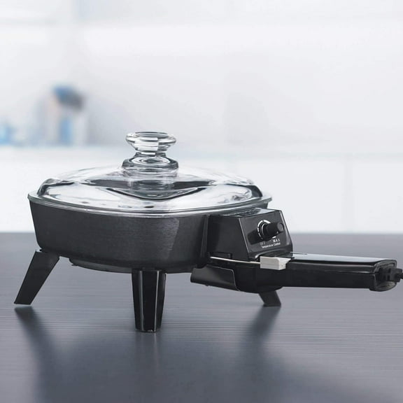 -45 6" Non-Stick Electric Skillet with Glass Lid, Black