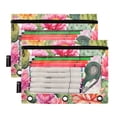 thumbnail image 2 of Watercolor Cactus and Flowers 2 Pack Pencil Pouch for 3 Ring Binder Smooth Zipper Folders with Pockets Clear Window Pencil Case, 2 of 6
