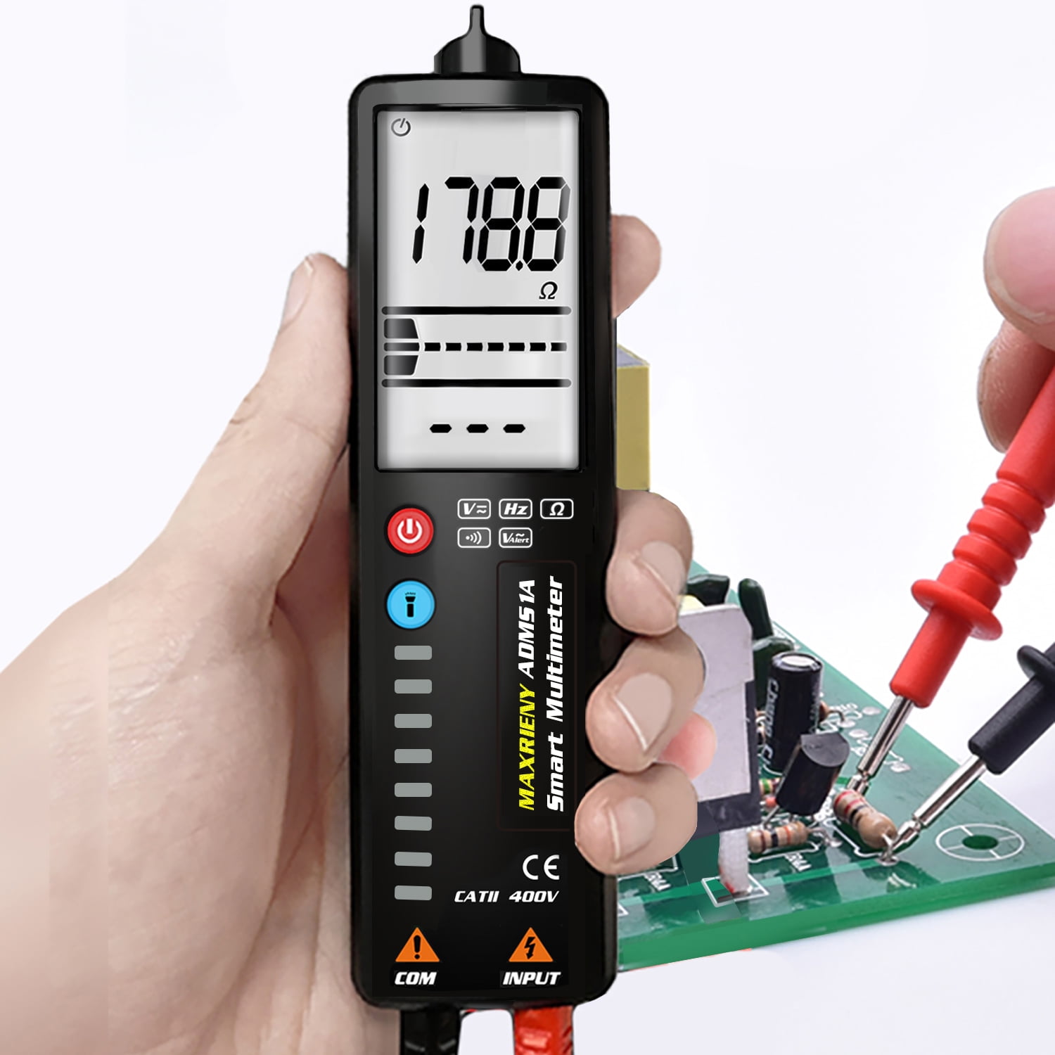 Digital Multimeter,KKmoon Volt Ohm Voltage Tester Meter ADMS1A Digital 2.4 Inch LCD Display Screen Multimeter 8 LED Indicators 3 Line Display Auto Voltage Tester Voltmeter Intelligent Multipurpose Digital Multimeter,KKmoon Volt Ohm Voltage Tester Meter ADMS1A Digital 2.4 Inch LCD Display Screen Multimeter 8 LED Indicators 3 Line Display Auto Voltage Tester Voltmeter Intelligent Multipurpose