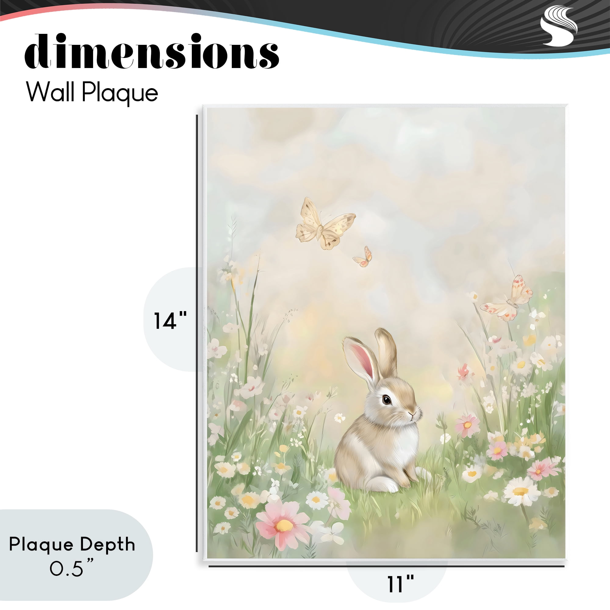 Stupell Industries Nursery Bunny in Meadow Wall Plaque Art, design by Arlington Prints