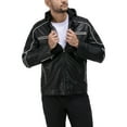 thumbnail image 3 of X RAY Jeans Mens Grainy PU Moto Jacket with Hood and Faux Shearling Lining, Black/White, S, 3 of 9