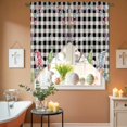 thumbnail image 6 of Happy Easter Swag Valance Curtains Watercolor Gnomes Colorful Eggs Floral Greenery Black Plaid Rod Pocket Swag Curtains Small Window Treatments for Kitchen Bathroom Bedroom 36" W x 36" L, 2 Panels, 6 of 9