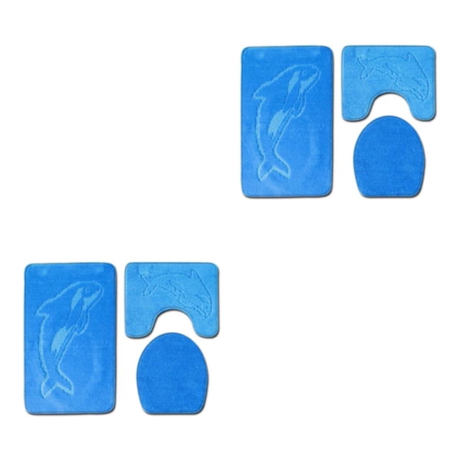 ZheElen 3x Absorbent Bath Rug Set Bathroom Dry And Fresh Easy To Install Polyester Absorbent Bath Mat For Bathtub And Shower PJ210611-B006 2Set