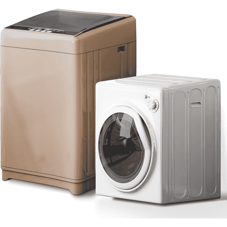 TABU Washer and Dryer Set, 17.6lbs Full-Automatic Washing Machine and 13lbs Portable Dryer (Brown&White)