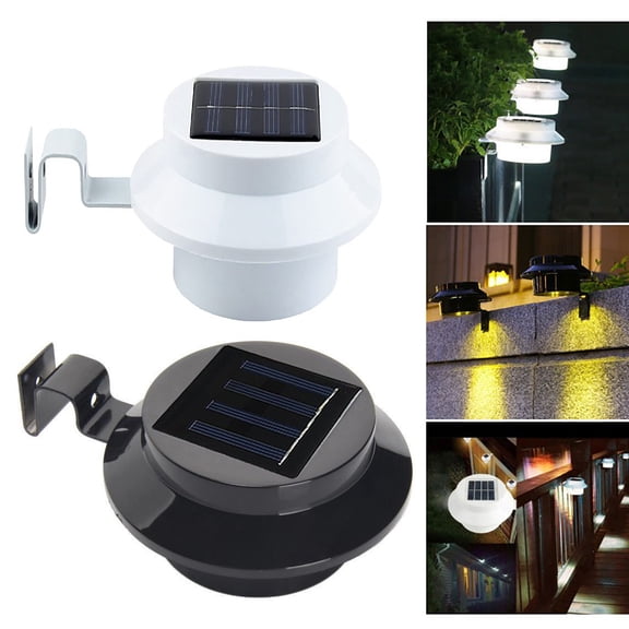 CHENjy Black Clip-On Solar Gutter Lights, Waterproof Auto On Off Outdoor Lighting For Yard Patio Wall ，pure white light