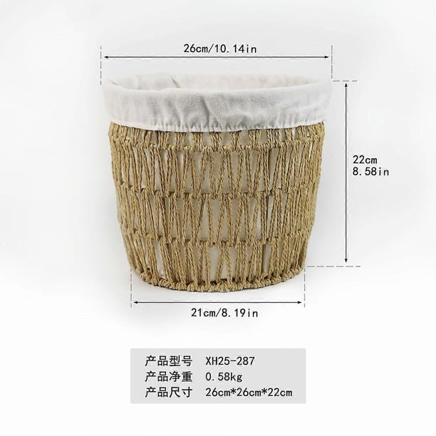 Wicker Bread Basket: Mini Woven Baskets with with Cotton Lines Decorative Storage Vegetable Fruits Bread Snack Storage Serving Organizer