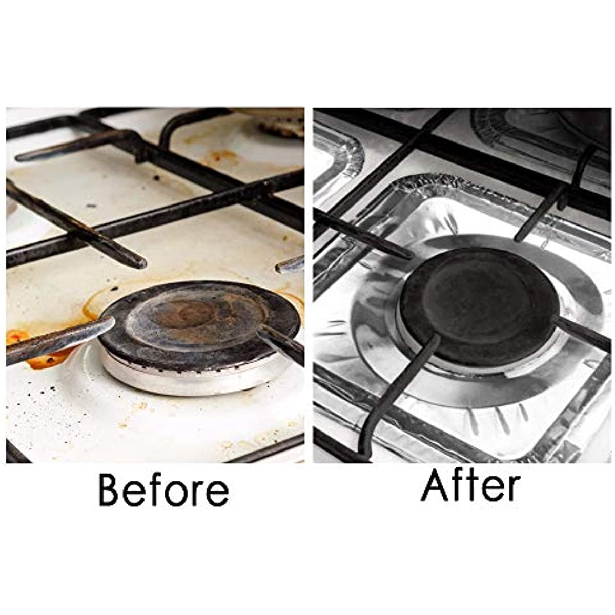 Aluminum Foil Gas Stove Lining, 300-piece Stove Cover, Disposable Square Stove Bib Lining, Gas Stove Protector, Stove Surface Replacement Square 8.5 In
