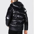 thumbnail image 2 of Boohoo Man High Shine Panel Puffer Jacket in Black, Size M, 2 of 2