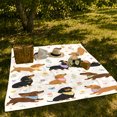 thumbnail image 7 of Playful Dachshunds With Bandanas Flowers And Hearts, Soft Flannel Blanket with Playful Animal Illustration Print, Housewarming Gift and Home Decor for Bedroom and Living Room, 7 of 7
