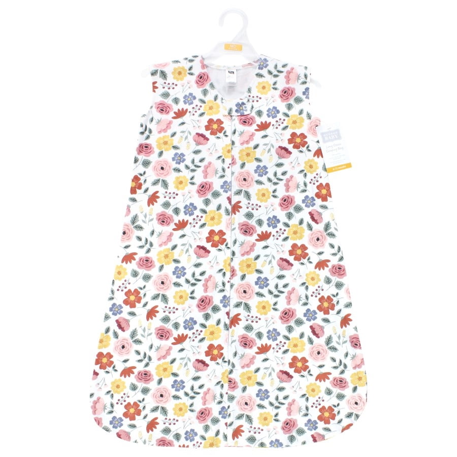 Hudson Baby Infant Girl Cotton Sleeveless Wearable Sleeping Bag, Sack, Blanket, Mauve Botanical, 18-24 Months