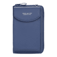 thumbnail image 1 of pitrice Leather Wallet PU Leather Shoulder Bag Purse Crossbody Bag Wallet Money Card Storage Pouch, Dark Blue, 1 of 9