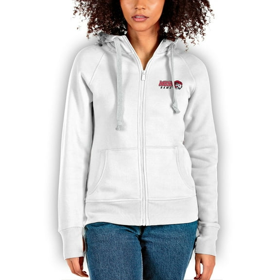 Women's Antigua White Winston-Salem State Rams Victory Full-Zip Hoodie