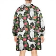 thumbnail image 2 of White Poodle Dog Hawaiian Floral Wearable Oversized Blanket,Wearable Blanket Hoodie for Adults,Cozy Hooded Blankets with Super Pockets,Super Warm Fuzzy Pullover for Women & Men, 2 of 6