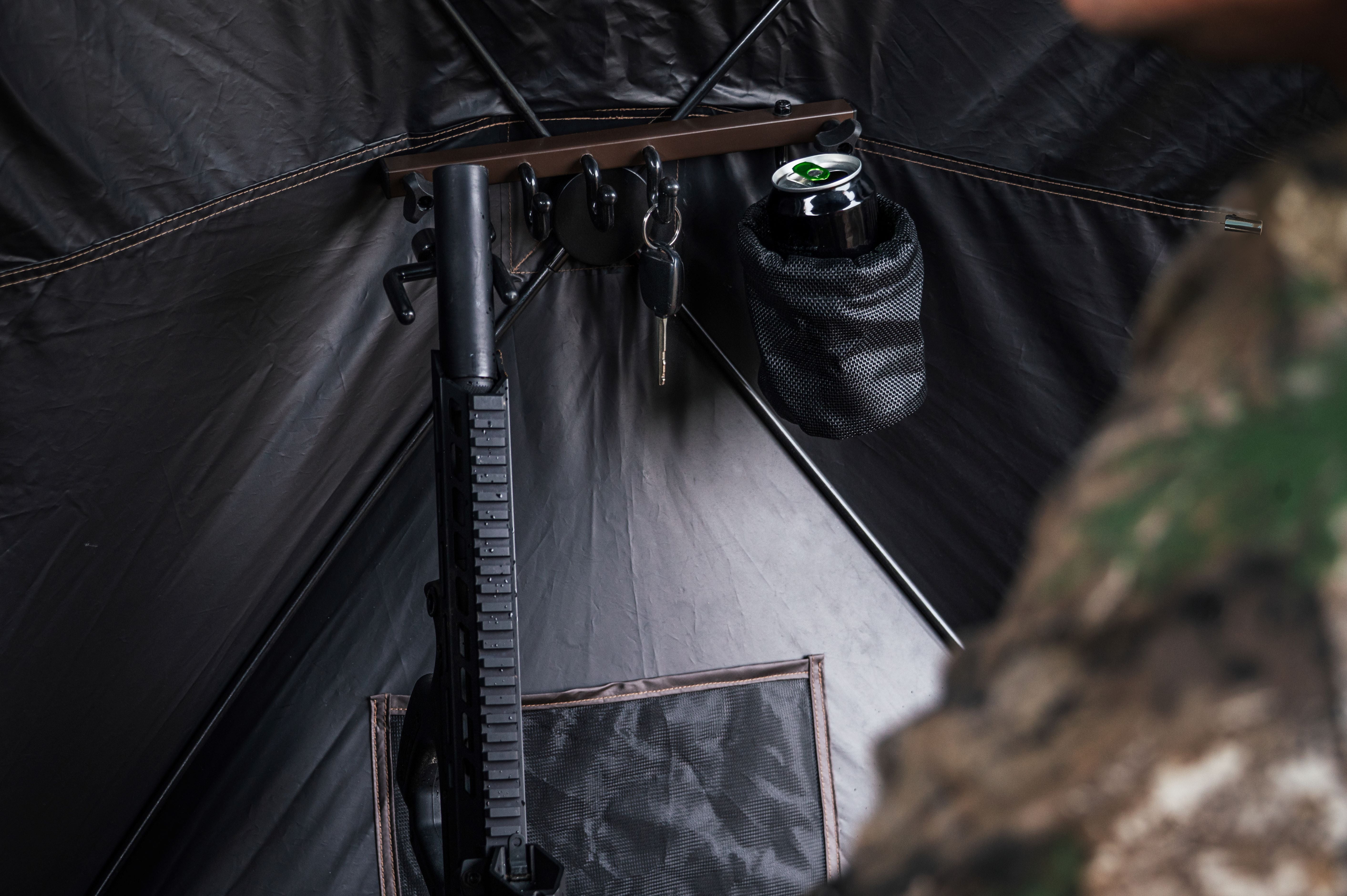 Mossy Oak Deluxe Hunting Blind Organizer with Gun/Bow Holder and Cup Holder