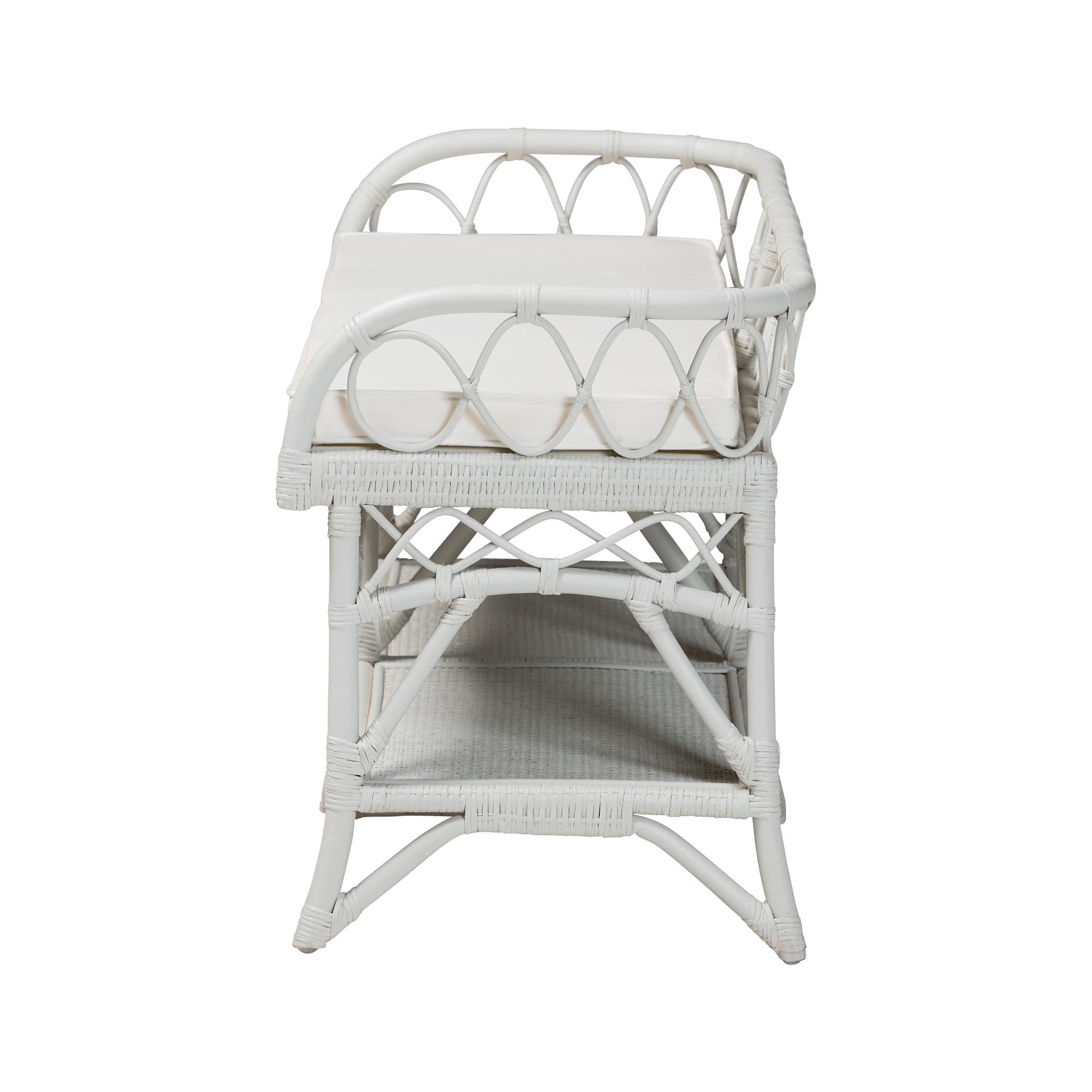 bali & pari Leryn Boho Accent Bench, White