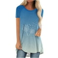 thumbnail image 2 of Gaecuw Ladies Tunic Tops for Leggings Tops Blouses Short Sleeve T Shirts Regular Fit Pullover Tees T-Shirts Gradient Butterfly Print Tops Crew Neck Blouses T Shirts Pullover Tops Summer Tees Tops, 2 of 4