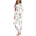 thumbnail image 2 of Suhoaziia Sleepwear for Women Pajama Set Warmth Pajamas Sets Round Neck Nightwear Casual Sleep Suit 2-Piece Outfits Christmas Tree Long Sleeve Top & Pants Fit Size 3XL, 2 of 5