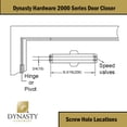 thumbnail image 3 of Dynasty Hardware Cierrapuertas Hidráulico Comercial Cierre Automático Resorte Tamaño 2 Cumple con Ada Montaje en Superficie Rociado Duronotic Bronce Serie 2000, 3 of 5