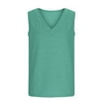 thumbnail image 6 of XXWXYD Girls Sleeveless V Neck Tank Tops, Solid Color Casual Summer Activity Wear, Breathable Quick-Dry Sport Shirts for Kids Running Workouts, 6 of 8
