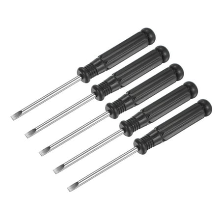

Mini Slotted Screwdriver 3.0mm Flat Head with Black Handle for Small Appliances 5 Pack
