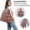 thumbnail image 2 of 5 Pack Foldable Shopping Bag,Red and Green Christmas Plaid Pattern Reusable Grocery Bags with Pockets,Large Reusable Tote Bags with Handles Waterproof & Lightweight, 2 of 6
