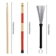 thumbnail image 3 of Juego De Baquetas De Tambor Cepillos De Alambre De Tambor Cepillos Retráctiles Varillas Rojas Bolsa De Almacenamiento De Baquetas De Tambor Para Amantes De La Música Acústica De Jazz Yuarrent EL010451-00, 3 of 6