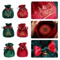 thumbnail image 2 of Christmas Velvets Drawstring Gift Bags With Bowknot And Bells For Candy Storage Holiday Party Supplies, 2 of 8