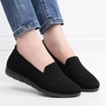 thumbnail image 6 of XIMIN Women's Knitted Flat Simple Solid Color Slip On Shoes Round Toe Lightweight Comfortable Loafers Footwear Casual Breathable Mesh Walking Shoes, 6 of 8