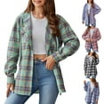 thumbnail image 3 of Baberdicy Womens Shirts Women's Fall Casual Hoodie Long Sleeved Plaid Shirt with Pocket Blouses for Women Black, 3 of 3