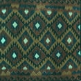 thumbnail image 1 of Ahgly Company Indoor Square Oriental Turquoise Blue Traditional Area Rugs, 7' Square, 1 of 4