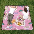 thumbnail image 6 of Dog with Bow and Bone Picnic Blankets Extra Large 78"x78" Beach Blanket Waterproof Sandproof Outdoor Mat for Camping Travel Park, 6 of 6