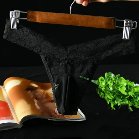 

Men s Sexy Underwear T-Back Lace Lingerie Briefs Low Rise Thong G-String Panties