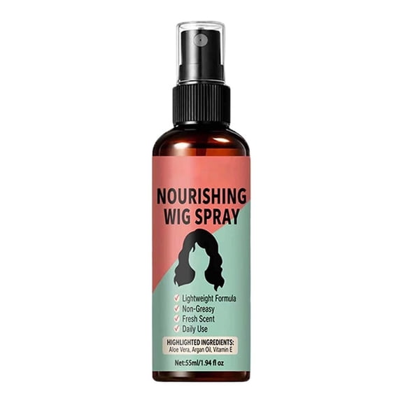Nourishing Wig Care Spray for Human and Synthetic Hair Properly Hydrates and Detangles with Aloe, Argan Oil, and Vitamin E in a Travel-Friendly 1.9oz Bottle