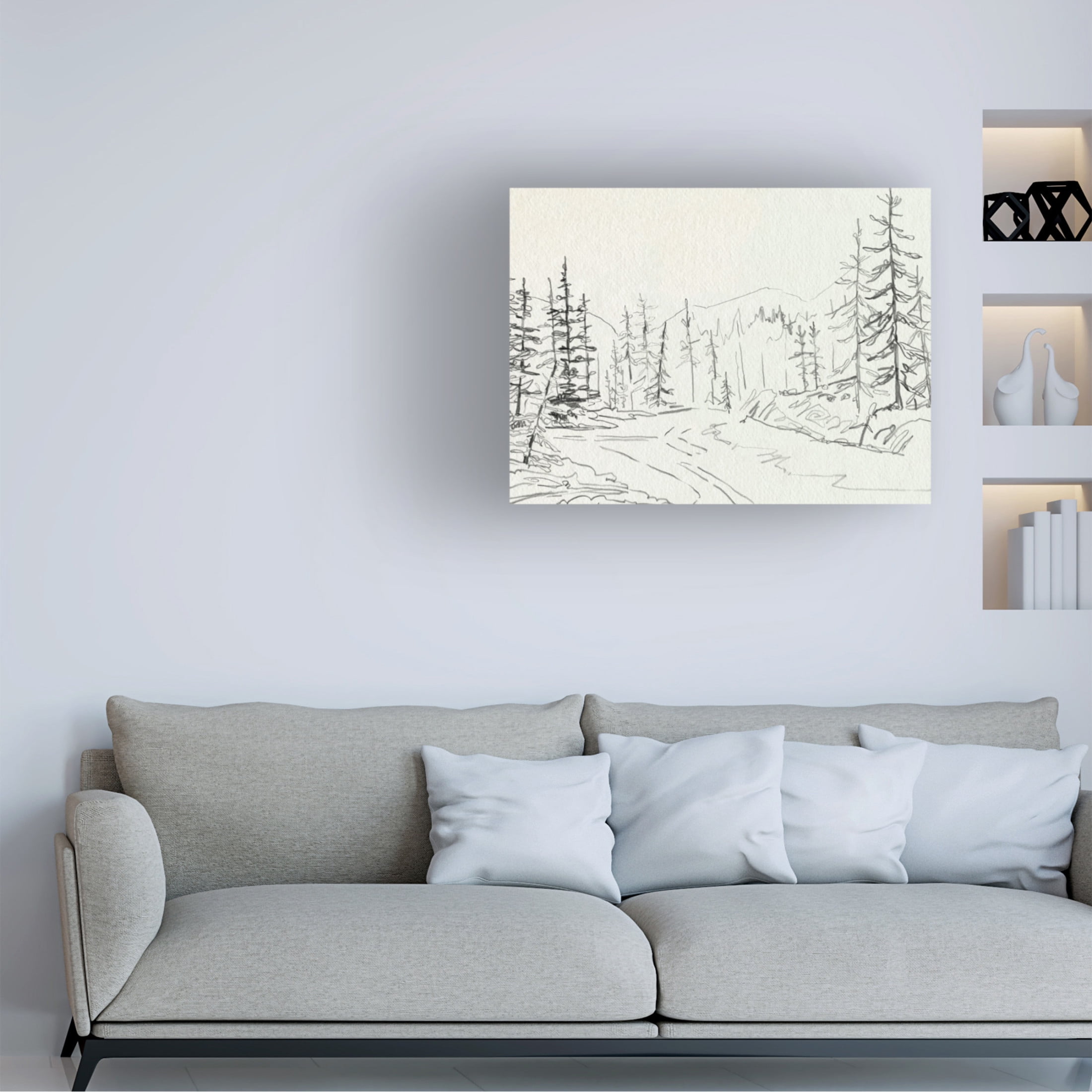 Canvas Wall Art - Emma Caroline 'Piney Forest I' Wall Art for Living Room, Bedroom, or Office Décor by Trademark Fine Art - 19 x 14 Inches