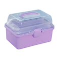 thumbnail image 1 of Boîtes de Rangement Transparentes 3 Compartiments Durables Organisateur Multi-Usage Violet, 1 of 8
