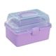 thumbnail image 1 of Caja de almacenamiento para el hogar, contenedor de almacenamiento para escritorio, multiusos de 3 capas con compartimentos para la oficina. Violeta, 1 of 9