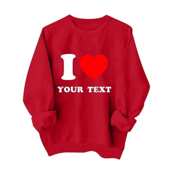 Aoiroe Sweatshirt For Women Trendy Hoodies For Women Valentine'S Day Sweatshirts Print Sweatshirt Crewneck Sweatshirts Women Valentines Sweater Women Ladies Hoodies Pullover Fall Sweaters Blue L