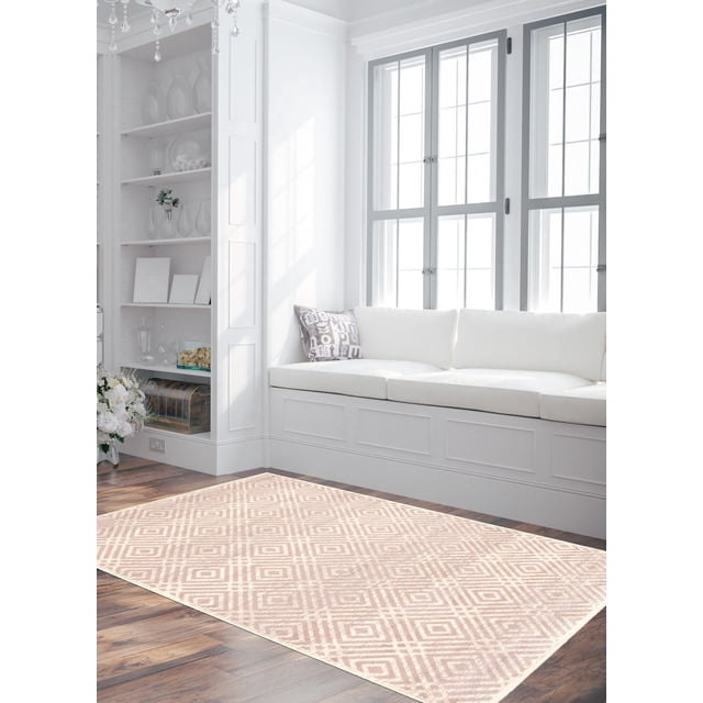 ECARPET Area Rug for Living Room, Geometric Indoor Carpet Ember Collection