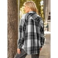 thumbnail image 4 of YATELLE Womens Fall Outfits Fashion Clothes Shackets Flannel Plaid Button Down Long Sleeve Shirts Jackets 2024, 4 of 6