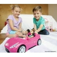 thumbnail image 2 of Barbie Convertible Toy Car, Sparkly Pink 2-Seater with Rolling Wheels, 2 of 6