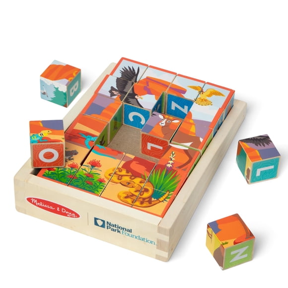 Puzzle cúbico con el alfabeto de los parques nacionales de Melissa & Doug, 24 piezas
