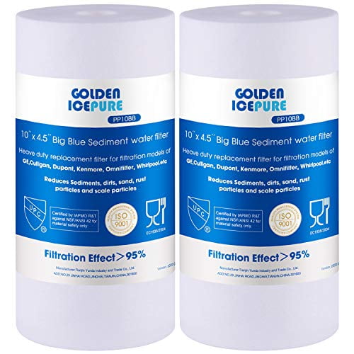 gOLDEN IcEPURE 2 Pack PP10BB Big Blue Whole House Sediment Water Filter