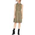 thumbnail image 1 of maison Jules Womens Utility-Pocket Shirt Dress, Green, X-Large, 1 of 1