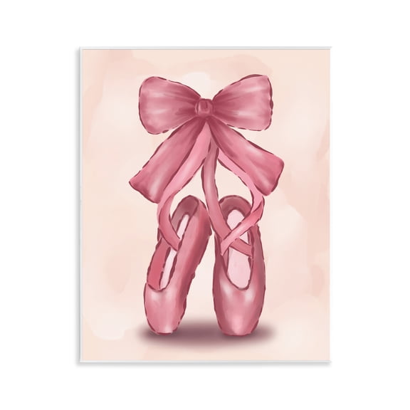 Stupell Industries Ballet Slippers Bow Entertainment Painting Unframed Art Print Wall Art, 11 x 14