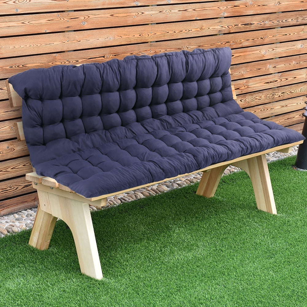 Black Jetcloud Bench Pads Chair Cushions,1pcs Bench Cushion 110 x 50cm 2 Seater,2pcs Chair Pads 48 x 48cm Comfortable Outdoor Cushion for Garden Patio Bench or Swing
